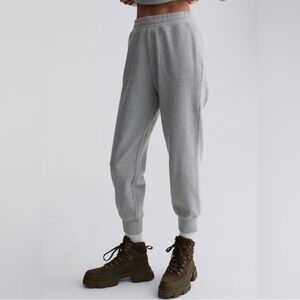 Varley Russell Cord Classic Cut Textured Sweat Pants in Grey Marl